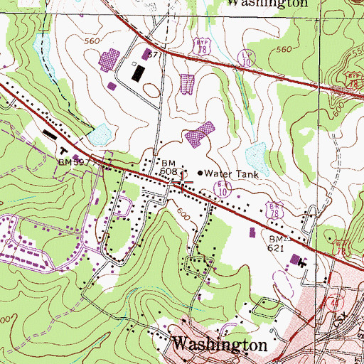 Topographic Map of Tabernacle Baptist Church, GA