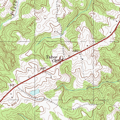 Topographic Map of Tabor Cemetery, GA