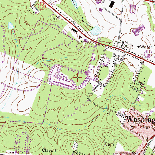 Topographic Map of Washington Heights, GA