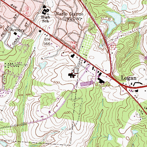 Topographic Map of Washington - Wilkes Primary School, GA