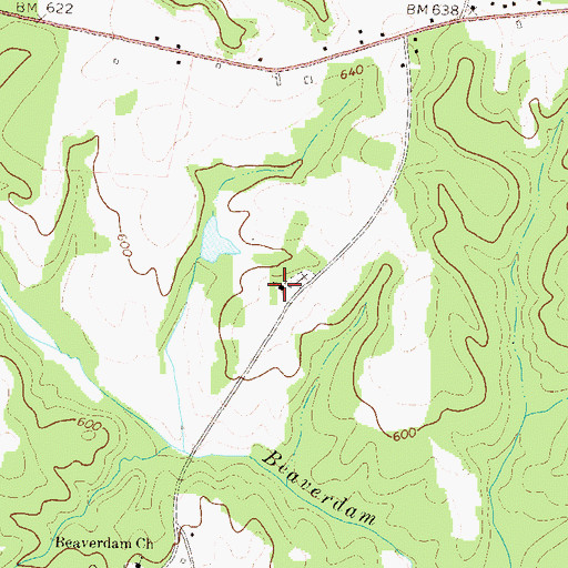 Topographic Map of White Rock Church, GA