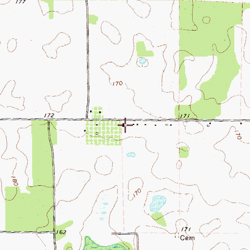 Topographic Map of Assembly of God Church, GA