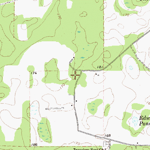 Topographic Map of Baker County, GA