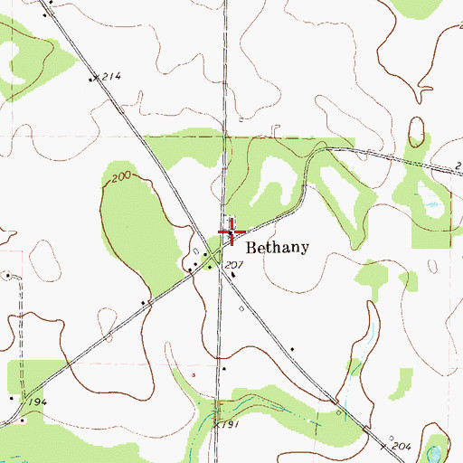 Topographic Map of Bethany Church, GA
