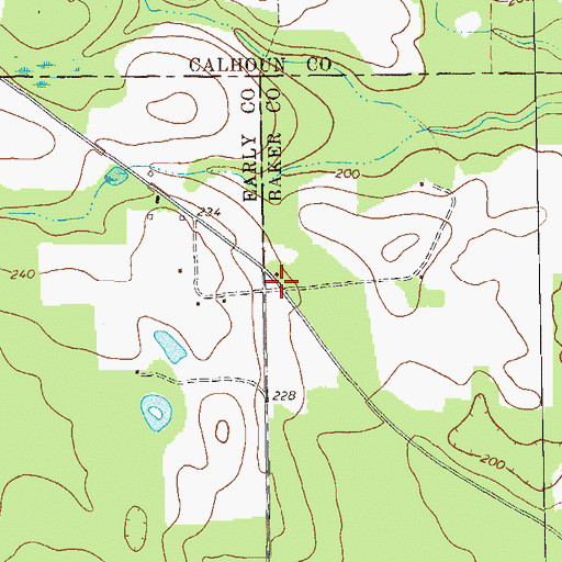 Topographic Map of Jones Spur, GA