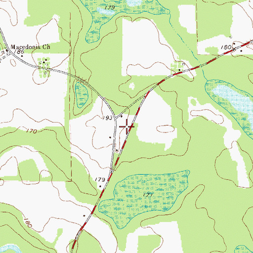 Topographic Map of Macedonia Church, GA