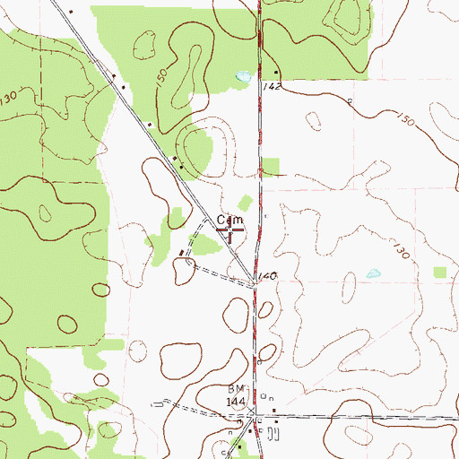 Topographic Map of Newberry Cemetery, GA