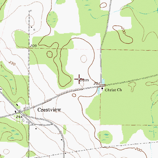 Topographic Map of Smith Cemetery, GA