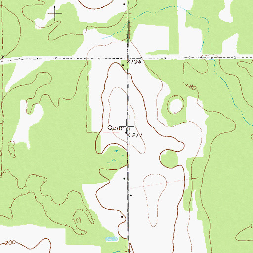 Topographic Map of Stephen Bush Cemetery, GA