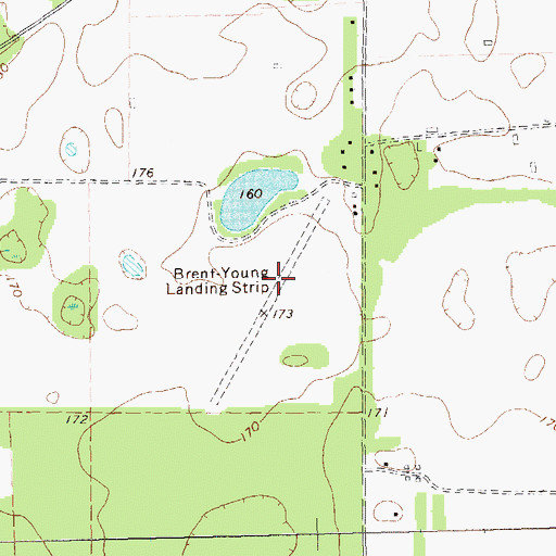 Topographic Map of Wallington Plantation Airport (historical), GA