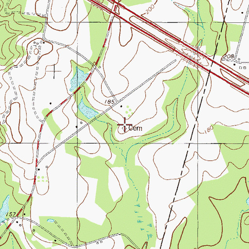Topographic Map of Bowen-Dekle Cemetery, GA