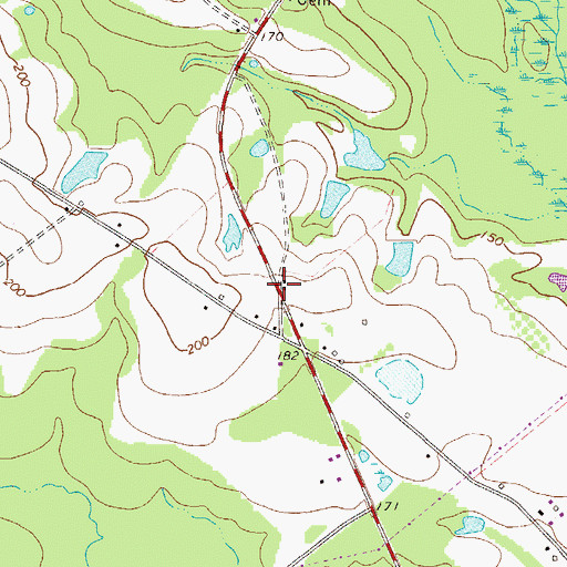 Topographic Map of Central School (historical), GA