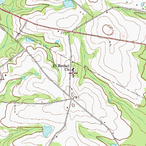 Topographic Map of El Bethel Cemetery, GA