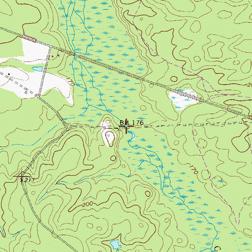 Topographic Map of Emmit Bridge (historical), GA