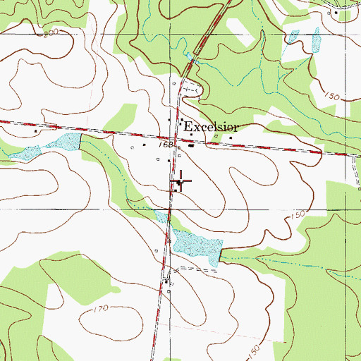 Topographic Map of Excelsior Church, GA