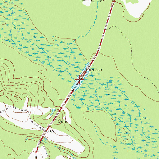 Topographic Map of Flat Ford Bridge, GA