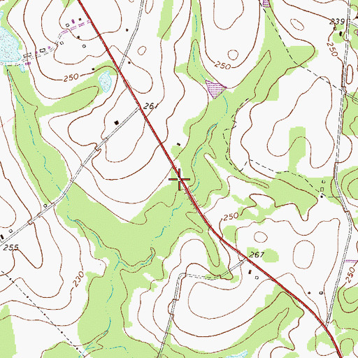 Topographic Map of Pine Grove School (historical), GA