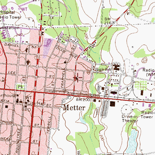 Topographic Map of Saint Lukes African Methodist Episcopal Church, GA