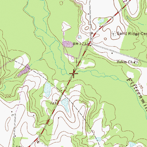 Topographic Map of Salem Bridge, GA
