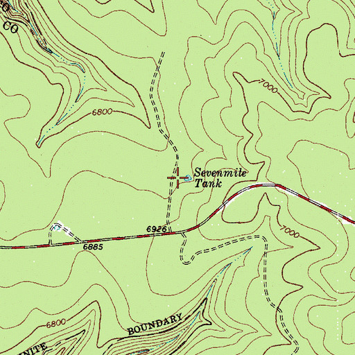 Topographic Map of Sevenmile Tank, AZ