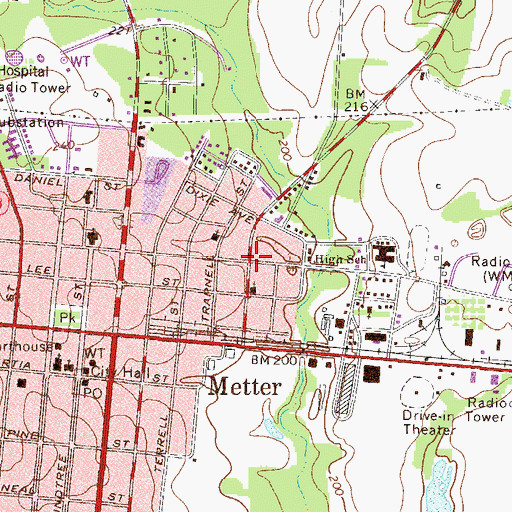 Topographic Map of Thankfull Baptist Church (historical), GA