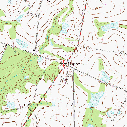 Topographic Map of Union School (historical), GA