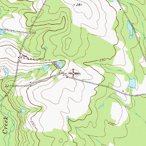 Topographic Map of Williams Cemetery, GA