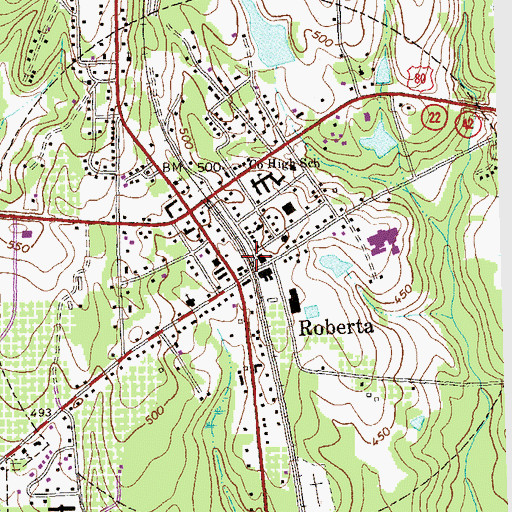Topographic Map of Benjamin Hawkins Monument, GA
