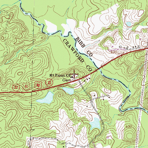 Topographic Map of Bethany Cemetery, GA