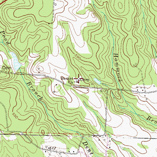 Topographic Map of Bethel Cemetery, GA