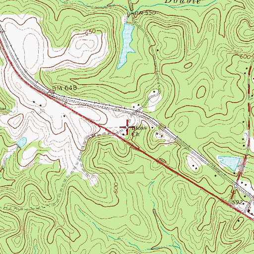 Topographic Map of Bloss Church, GA