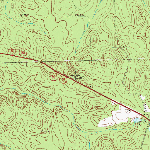 Topographic Map of Confederate Cemetery, GA