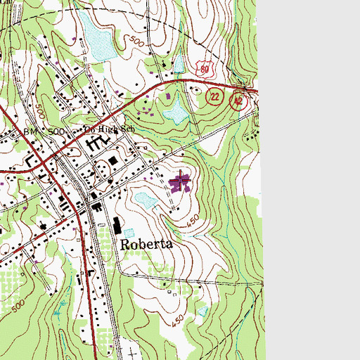 Topographic Map of Crawford County Comprehensive High School, GA