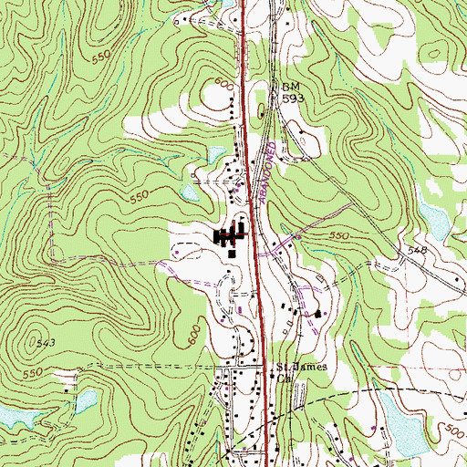 Topographic Map of Crawford County Elementary School, GA