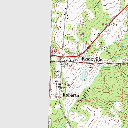Topographic Map of Crawford County Jail, GA