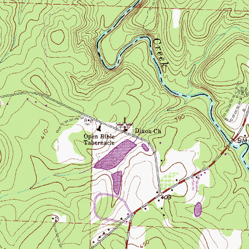 Topographic Map of Dixon Cemetery, GA