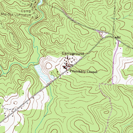 Topographic Map of Fellowship Cemetery, GA