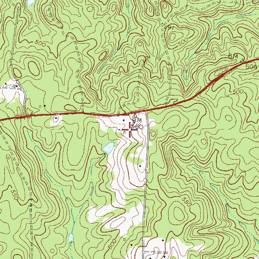 Topographic Map of Hancock Subdivision, GA
