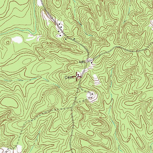 Topographic Map of Hollis Road Cemetery, GA