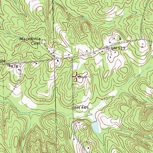 Topographic Map of Jordan Grove Cemetery, GA
