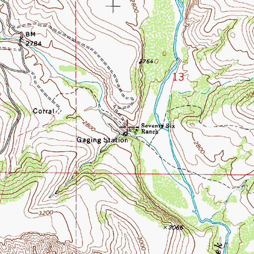 Topographic Map of Seventy Six Ranch, AZ
