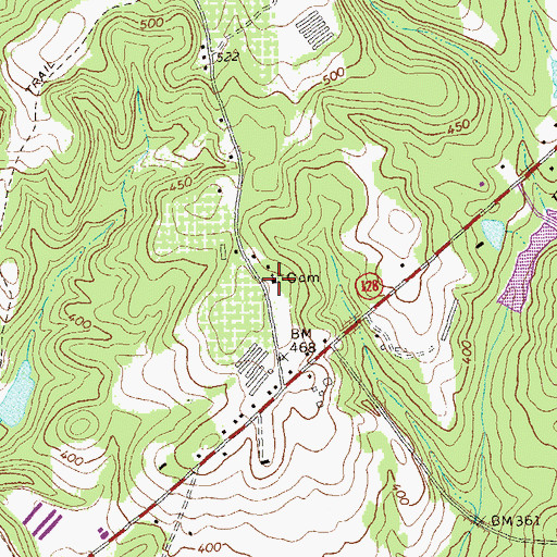 Topographic Map of Mount Carmel Baptist Church, GA