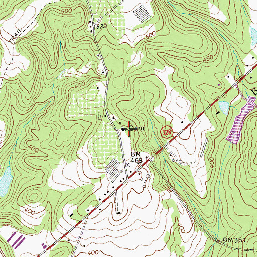 Topographic Map of Mount Carmel Cemetery, GA