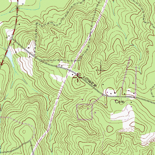 Topographic Map of New Life Fellowship Church, GA