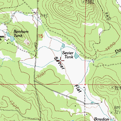 Topographic Map of Sevier Flat, AZ