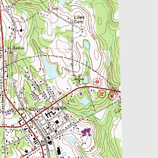 Topographic Map of Roberta Evangelistic Church, GA