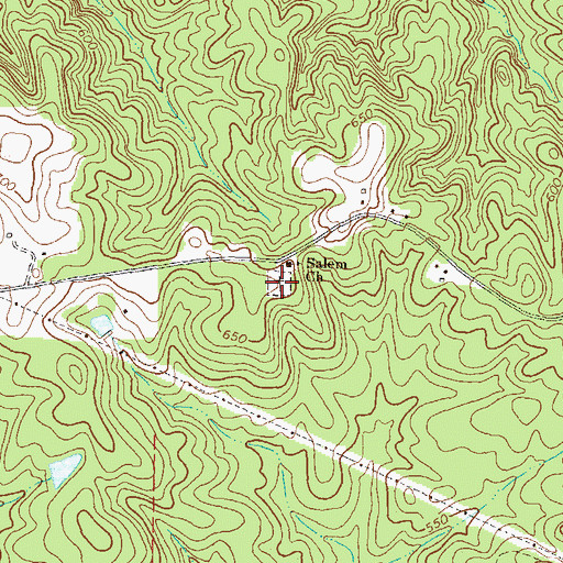 Topographic Map of Salem Cemetery, GA