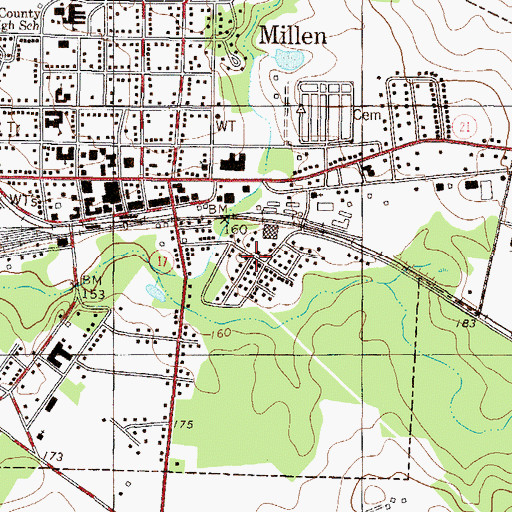 Topographic Map of Christian Endeavor Hall (historical), GA