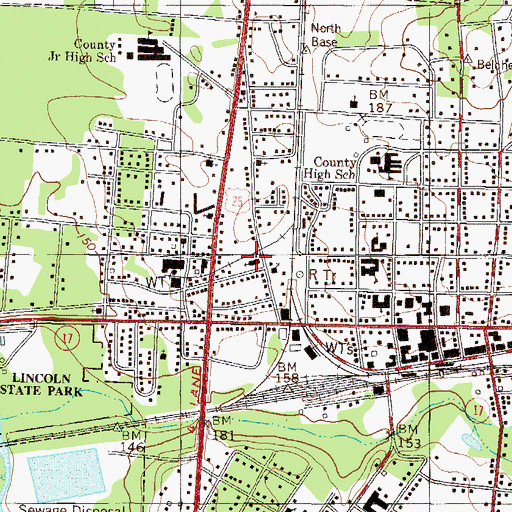 Topographic Map of First Baptist Church, GA