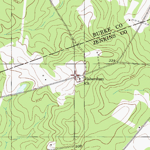 Topographic Map of Habersham (historical), GA